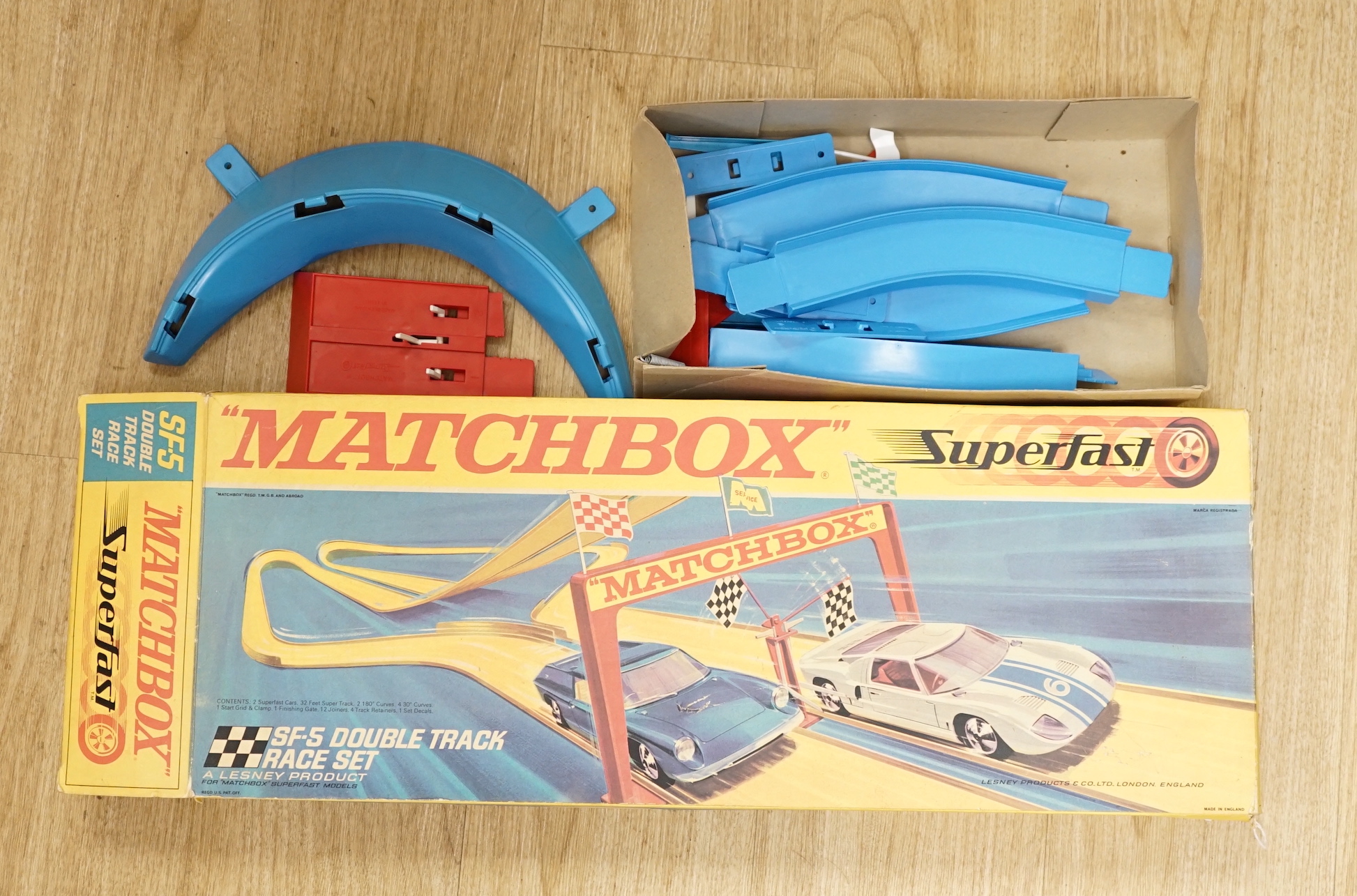 A boxed Matchbox Superfast (SF5) Double Track Race Set